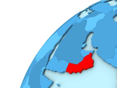 Umman kırmızı mavi dünya üzerinde