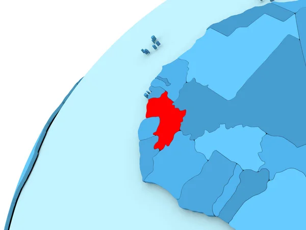 Гвинея в красном на голубом шаре — стоковое фото