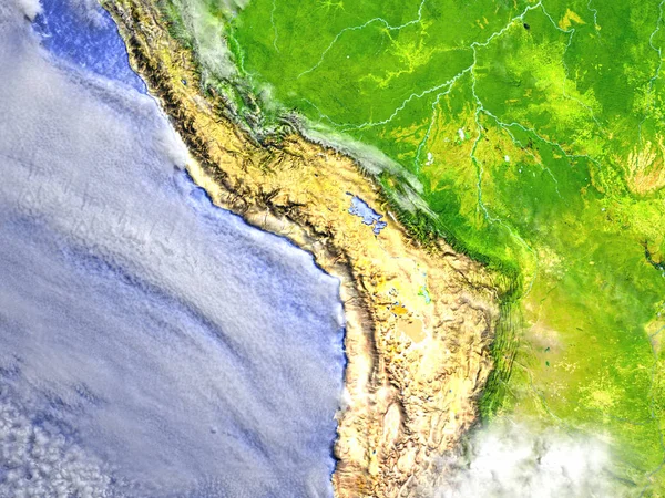 Altiplano sobre modelo realista de la Tierra — Foto de Stock