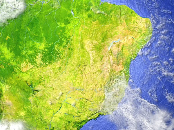 Ten westen van Zuid-Amerika op realistische model van aarde — Stockfoto