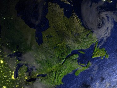 East coast Kanada Dünya gerçekçi bir model üzerinde