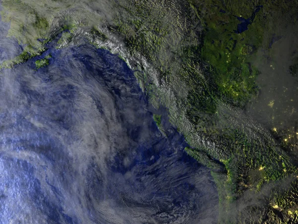 Costa oeste de Canadá en el modelo realista de la Tierra — Foto de Stock