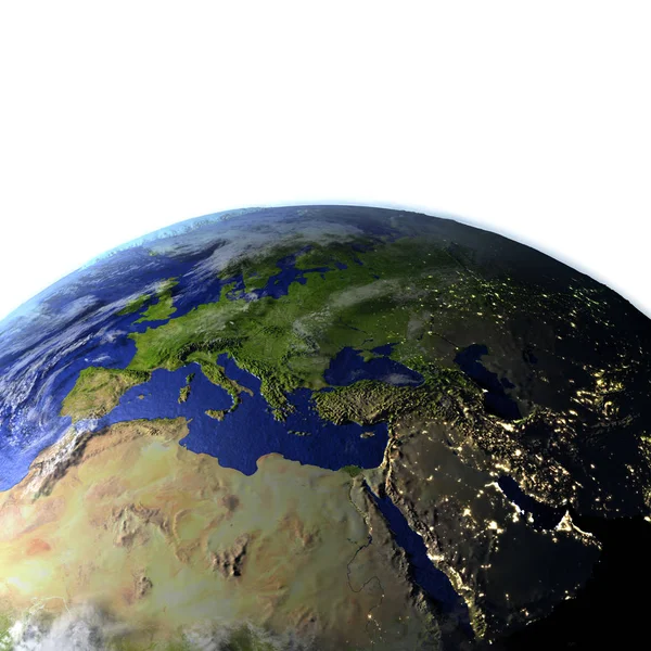 A reális modell a föld EMEA-régió — Stock Fotó