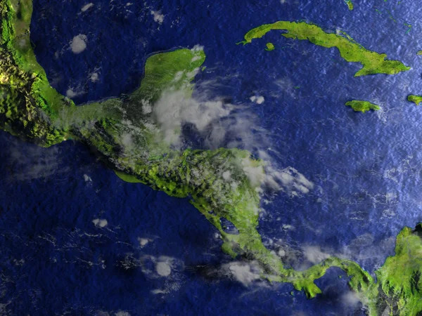 Midden-Amerika op realistische model van aarde — Stockfoto
