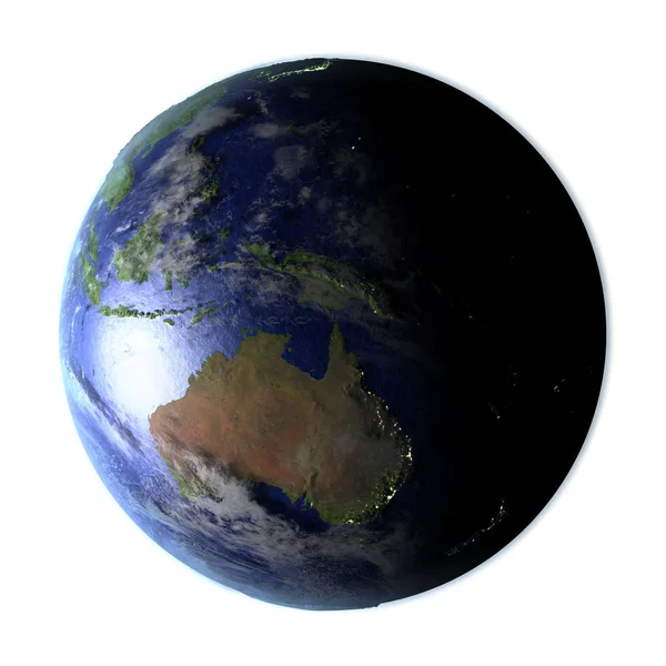 Australie sur Terre isolé sur blanc — Photo