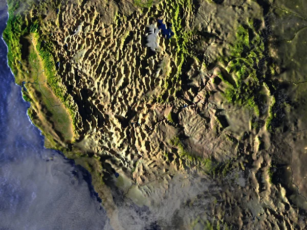 Kalifornien auf realistischem Modell der Erde — Stockfoto