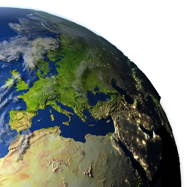 Regione EMEA sul pianeta Terra — Foto Stock
