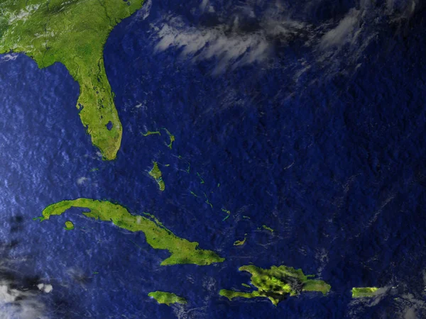 Caraibi del Nord sul modello realistico della Terra — Foto Stock
