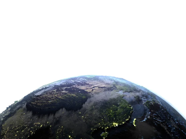 East Asia on Earth at night - visible ocean floor — Stock Photo, Image