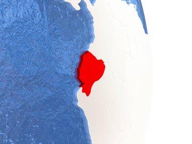 Ekvator üzerinde su ile parlak Küre