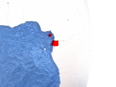 Ekvator Ginesi su ile parlak dünya üzerinde