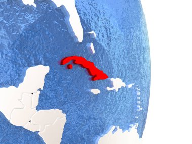 Küba su ile parlak dünya üzerinde