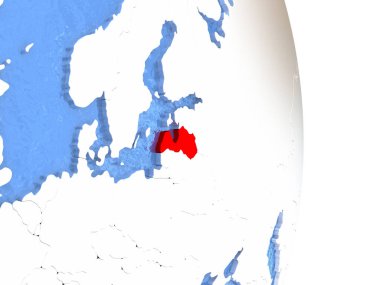Letonya su ile parlak dünya üzerinde