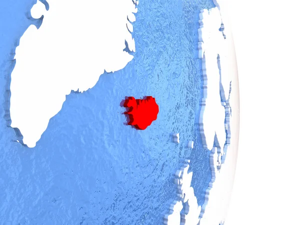 Islandia en globo brillante con agua —  Fotos de Stock