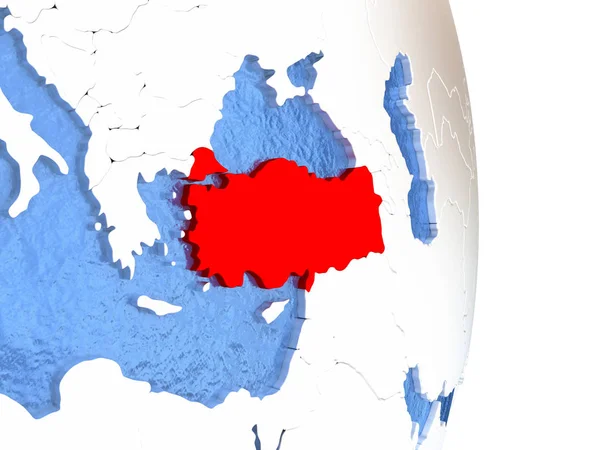 Турция на блестящем земном шаре с водой — стоковое фото