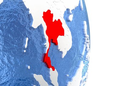 Tayland su ile parlak dünya üzerinde