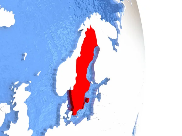 Suecia en globo brillante con agua —  Fotos de Stock