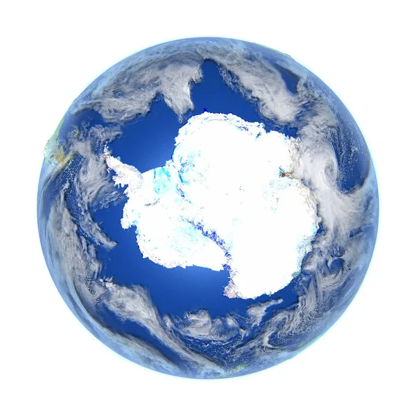 Antarctica op aarde geïsoleerd op wit — Stockfoto