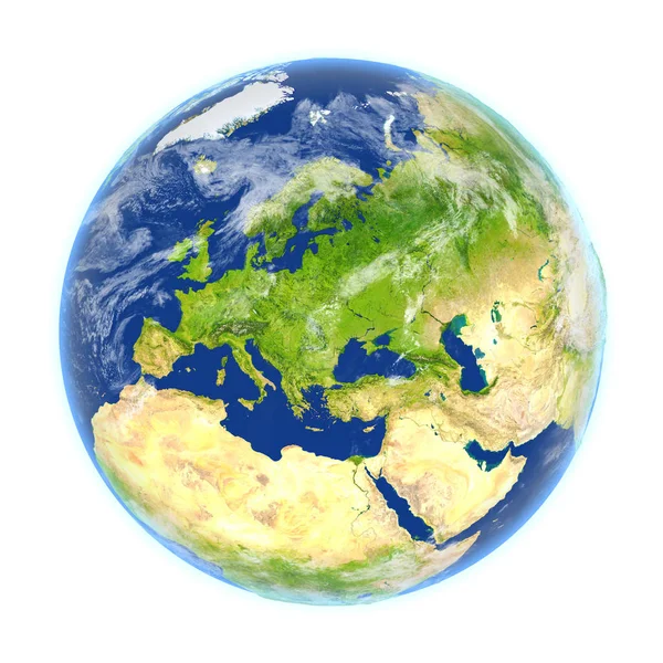 Europa en la Tierra aislada en blanco —  Fotos de Stock