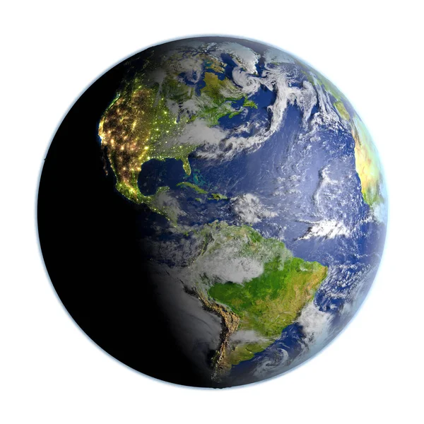 Americas på jorden isolerade på vit — Stockfoto
