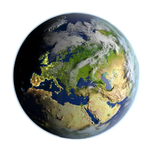 Europa en la Tierra aislada en blanco —  Fotos de Stock