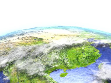 Dünya'nın gerçekçi model üzerinde Doğu Çin