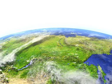 Dünya'nın gerçekçi model üzerinde Sibirya