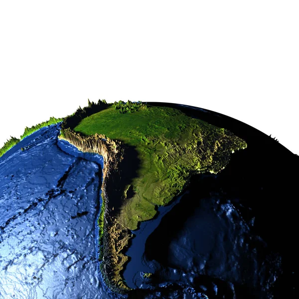 Güney Amerika abartılı Dağları ile yeryüzünde — Stok fotoğraf