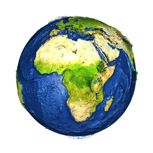 Afrika Dünya üzerinde beyaz izole '