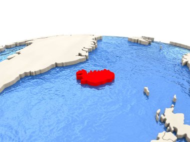 İzlanda sulu Denizi ile dünya üzerinde