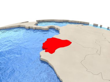 Dünya ile sulu denizler üzerinde Ekvador