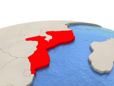 Mozambik dünya ile sulu denizler üzerinde