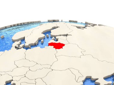 Litvanya dünya ile sulu denizler üzerinde
