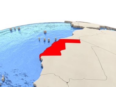 Batı Sahra sulu Denizi ile dünya üzerinde