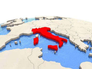 İtalya dünya ile sulu denizler üzerinde