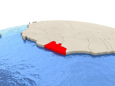 Liberya sulu Denizi ile dünya üzerinde