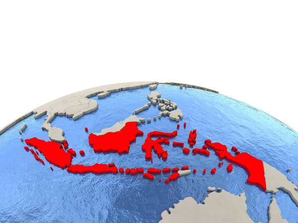 Indonezja na świecie z wodnisty mórz — Zdjęcie stockowe