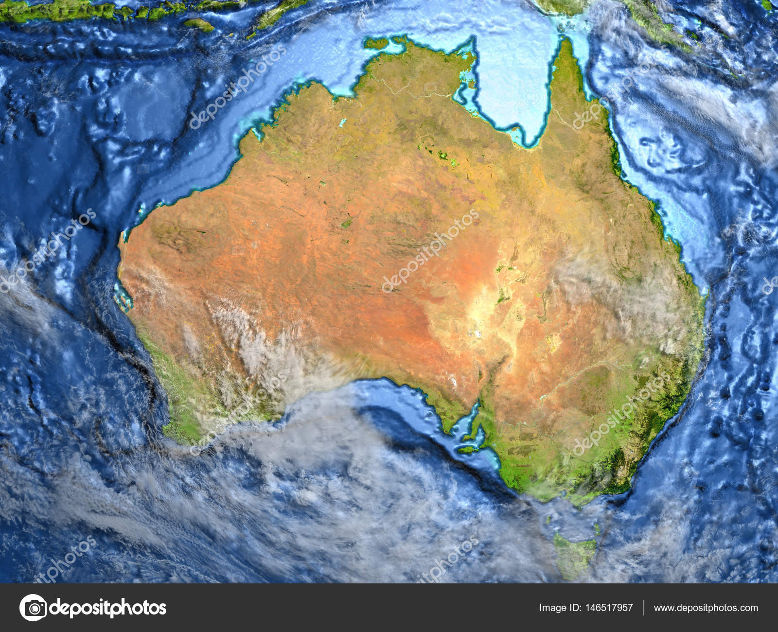 Australia On Earth Visible Ocean Floor Stock Photo C Tom