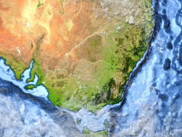La costa sureste de Australia en la Tierra - el fondo visible del océano — Foto de Stock