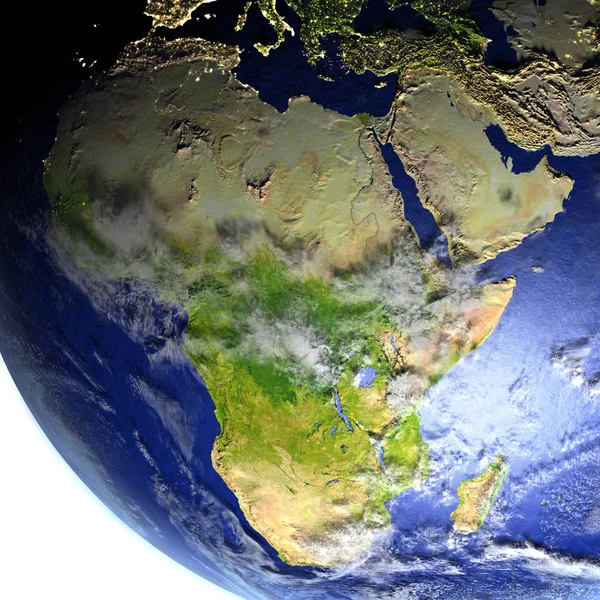 Afrika na realistický model země — Stock fotografie