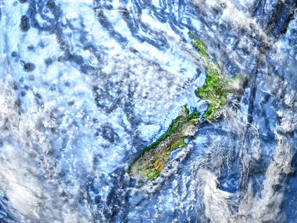 Nueva Zelanda en la Tierra - fondo visible del océano — Foto de Stock