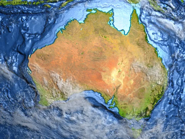 Australie sur Terre - fond visible de l'océan — Photo
