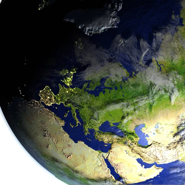 Европа на реалистичной модели Земли — стоковое фото