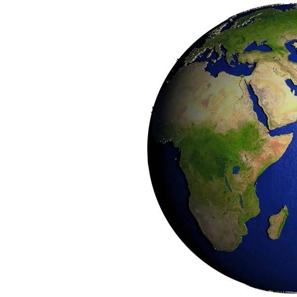 Africa on model of Earth with embossed land — Stock Photo, Image