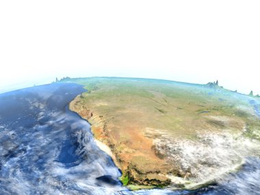 Güney Afrika Dünya - görünür okyanus tabanı üzerinde