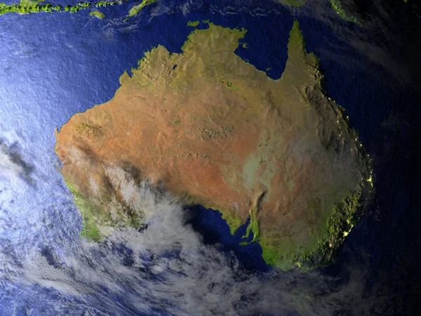 Australien på realistisk modell av jorden — Stockfoto