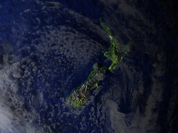 Новая Зеландия на реалистичной модели Земли — стоковое фото
