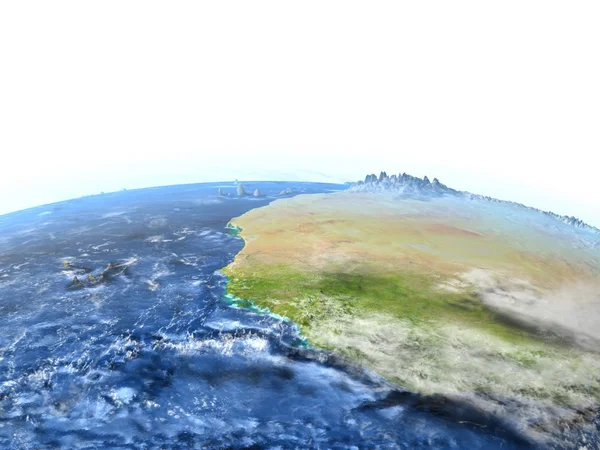 Afrique de l'Ouest sur Terre - fond visible de l'océan — Photo