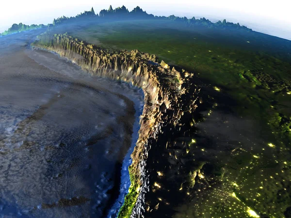 Αλτιπλάνο στη γη - ορατή Ωκεάνιο πάτωμα — Φωτογραφία Αρχείου