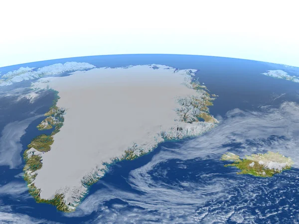 Groenlandia e Islandia en el planeta Tierra — Foto de Stock